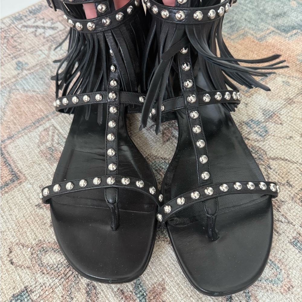 Saint Laurent Black Gladiator Sandals 40 - Picture 3 of 9